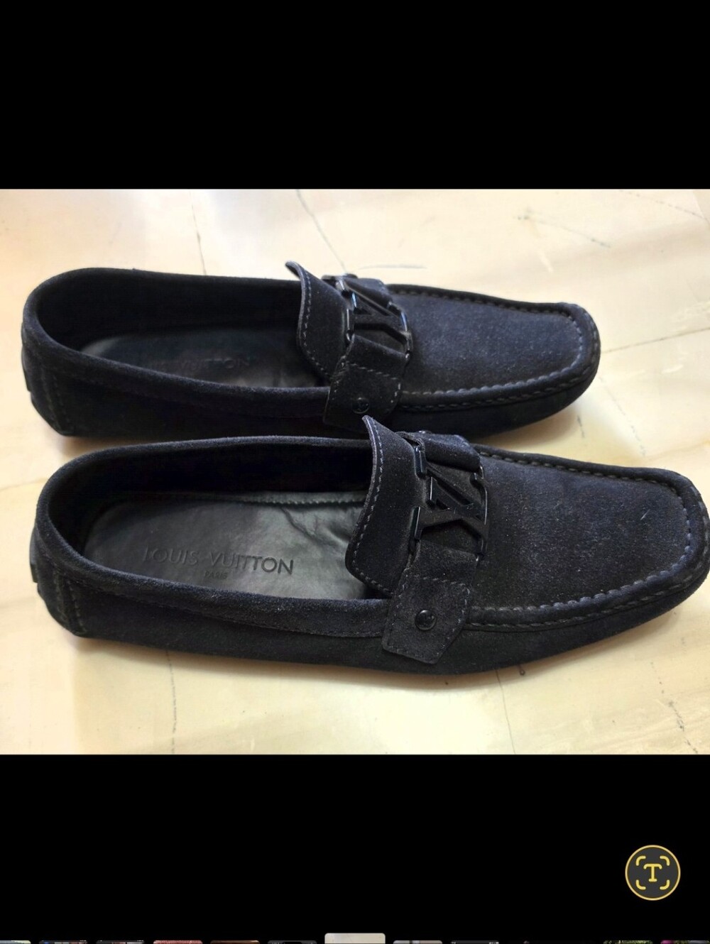 Louis Vuitton Men's Blue Suede Moccasin Loafers